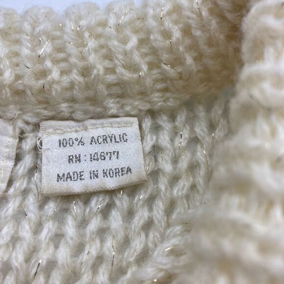 Vintage Rive Droite Collection White Embroidery Sweater Size M Made in Korea - Picture 8 of 8
